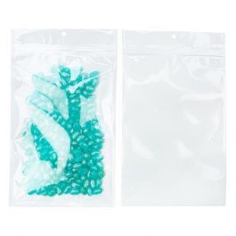 Sachet zip à trou de suspension transparent/blanc 15,2x23,5 cm (100 pièces) [HZB7CW]