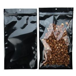 Sachet zip à trou de suspension transparent/noir 17,8x30,5 cm (100 pièces) [HZB8CB]