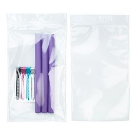 Sachet zip à trou de suspension transparent/blanc 17,8x30,5cm (100 pièces) [HZB8CW]
