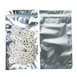 Sachet zip à trou de suspension transparent/argent 17,8x30,5 cm (100 pièces) [HZB8S]