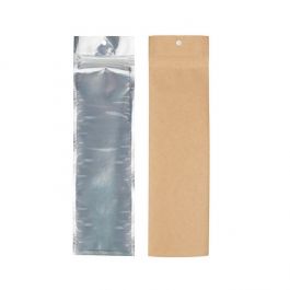Druckverschlussbeutell Transparent/Kraft 6,4x22,9 cm (100 Stück) [HZBB1CK]