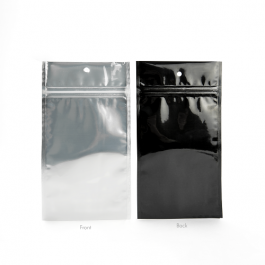 Sachet zip haute barrière avec trou de suspension et dos noir métallisé 9.2x12.7 cm (100 pièces) [HZBB4CB]