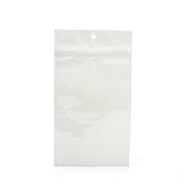 Sachet zip haute barrière avec trou de suspension blanc métallisé 15.4x23.5 cm (100 pièces) [HZBB7MW]