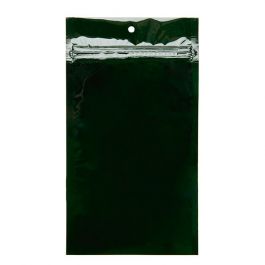 Sachet zip avec trou de suspension vert chasseur métallisé 12,5x20,8cm (100 pièces) [HZBB6HG]
