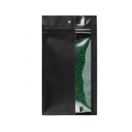 Sachet zip noir Mat Avec Fenêtre Verticale 10,2x16,5 cm (100 pièces) [HZBV5MB]