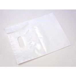 Sac à poignées Blanc 45 Micron PE-BD 33x38.1cm (50 Pièces) [H1315WT4]