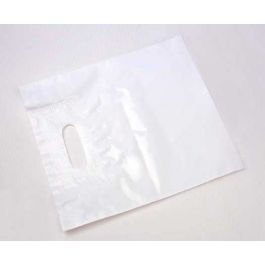 Sacs cabas renforcés Blanc 45 Micron LDPE 40.6 x 40.6cm (50 Pièces) [H1616WT4]