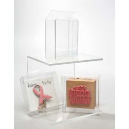 Boites cadeau plastique à transparence cristalline 10.5 x 1.6 x 10.4cm (25 Pièces) [FB231]