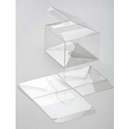 Boîtier cadeau à transparence cristalline avec fond pop up  8.9 x 8.3 x 6cm  (25 Pièces)  [PLB115]