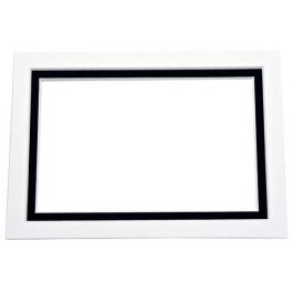 Double Passe Partout Blanc éclatant/Noir 4 x 6cm pour le découpage intérieur. 20.3 x 25.4cm (25 Pièces) [MD30008]