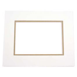 Double Passe Partout Ivoire/Vert Olive 9.5 x 14.5cm pour le découpage intérieur. 12.7 x 17.8cm (10 Pièces) [MD20174]