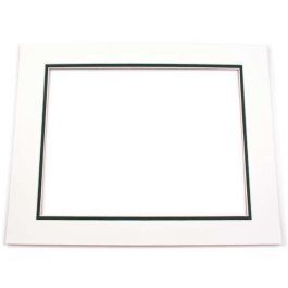 Double Passe Partout Ivoire/Vert Foncé 9.5 x 14.5cm pour le découpage intérieur. 12.7 x 17.8cm (10 Pièces) [MD20117]