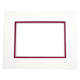 Double Passe Partout Ivoire/Rouge Brique 9.5 x 14.5cm pour le découpage intérieur. 12.7 x 17.8cm (10 Pièces) [MD20115]