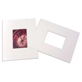 Fertig-Passepartouts 8.9x14cm Fenster - Weiß doppelte Dicke - 20.3x25.4cm Außenrahmen (25 Stück) [MS31001]