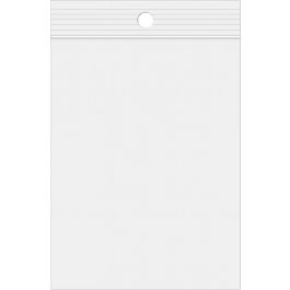 Sachet zip à transparence cristalline avec trou de suspension 10,2x25,4cm (100 pièces) [ZR410]