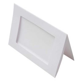 Carte passe-partout blanche avec découpage rectangulaire intérieur de 8 x 12cm pour photos ou impressions de 10 x 12.5cm. 240g 13.0 x 17.8cm (25 Pièces) [PJ00111]
