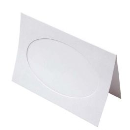Glückwunschkarten Weiß mit 10,5x16,3 ovaler Schnitt - Außengröße für 12,5x17,5 Druck 240g 14,3x21,6cm (25 Stück) [PJ40121]