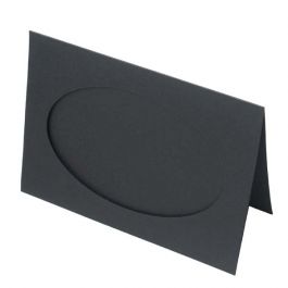 Glückwunschkarten Schwarz mit 10.5x16.3 ovalem Fenster - Außengröße für 12.5x17.5 Druck (25 Stück) [PJ42121]