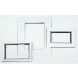 Fertig-Passepartouts mit 12x17cm Fenster - Weiß/Schwarz doppelte Dicke - 20.3x25.4cm Außenrahmen (10 Stück) [MD20193]
