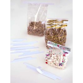 Attache twist adhésives pour sac de 10cm cm (500 Pièces) [TTA4WH]