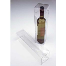 PLB176 Boite pliante pour bouteille transparente 8x8x32 cm.