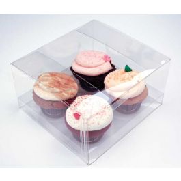 Boites à Cupcake pour quatre cupcakes 19,1 x 17,8 x 10,2cm (100 pièces) [CBS177]