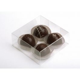 Boite pour truffes à transparence cristalline 10.8 x 4.1 x 10.8cm (25 Pièces) [FB194]
