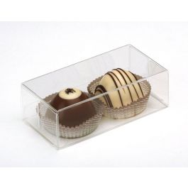 Boite pour truffes à transparence cristalline 5.4 x 3.5 x 10.8cm (25 Pièces) [FB195]