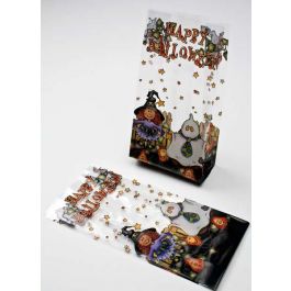 Sachet SOS imprimé des bonbons ou un sort (Halloween) 10.2x6.4x24.1cm (100 pièces) [G4TOT]