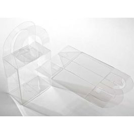 Boite avec poignée à transparence cristalline 10.2 x 5.7 x 11.7cm (25 Pièces) [FS211]