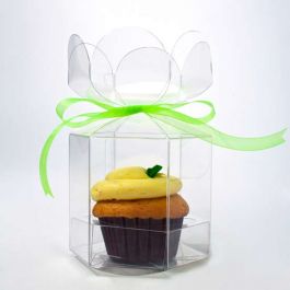 Boites à Cupcake avec le haut en forme de fleur pour un cupcake 9.5 x 9.5 x 10.2cm (100 pièces) [CBS212]