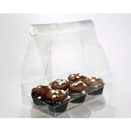 Sachets à Cupcake pour 6 minis cupcakes avec plateau d'insertion 17,8x10,2x22,9cm (100 pièces) [CBG6]