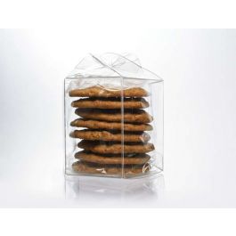 Boite à transparence cristalline avec le dessus enroulé 9.5 x 9.5 x 8.9cm (25 Pièces) [FS238]