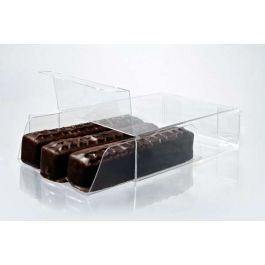 Schokoladenschachteln mit Einsatz 6.7x2.5x9cm Transparent (100 Stück) [CNDY172]
