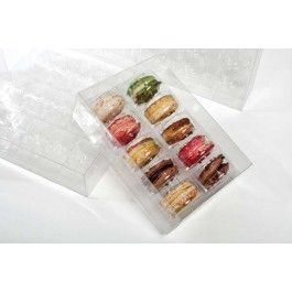 Macaron-Schachteln für 10 Macarons 12.9x5.1x19.1cm Transparent (25 Stück) [MBS2]