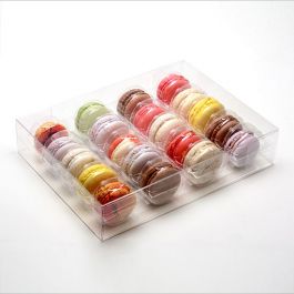 Macaron-Schachteln für 20 Macarons 25.9x5.1x19.1cm Transparent (25 Stück) [MBS4]