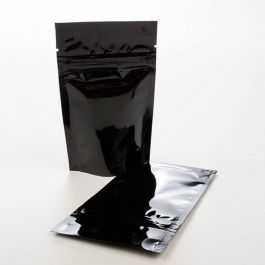 Doypack noir métallisé 7.9 x 5.1 x 13 cm (28 g) (100 Pièces) [ZBGM1B]