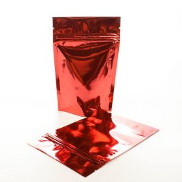 Doypack rouge métallisé 13 x 7.9 x 20.6 cm (113 g) (100 Pièces) [ZBGM3R]
