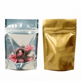 Doypack avec le dos doré 11.9 x 7.6 x 18.4 cm (114 g) (100 Pièces) [ZBGG46]