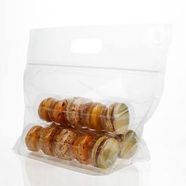 Macaron Tragetaschen mit Verschluss, Set für 15 Stück (100 Stück) [MBG6]