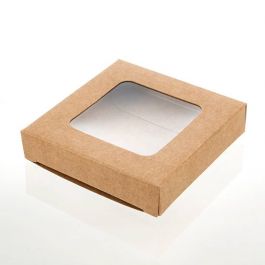 Boite en papier kraft à fenêtre avec feuille PET insérée 7.0 x 2.1 x 6.8cm (25 Pièces) [WKRG319]