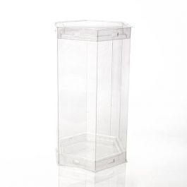 Kristallklare Pop-up Köcher, 6-Eckig 8,9 x 7,9 x 15,2cm (25 Stück) [CTHS36]