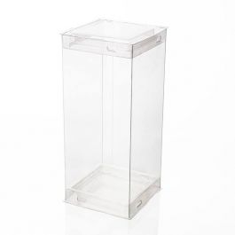 Kristallklare Pop-up Köcher, 4-Eckig 5,4 x 5,4 x 15,2cm (25 Stück) [CTSS26]