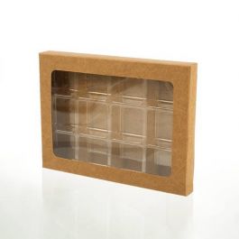 Schachteln für handgemachte Süßigkeiten für 12 Stück 8.9x2.1x13.8cm Kraft (25 Stück) [CNDY271]