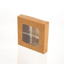 Schachteln für handgemachte Süßigkeiten für 4 Stück 7x2.1x6.8cm Kraft (25 Stück) [CNDY277]