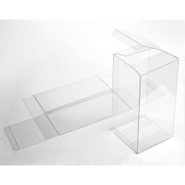 Boites cadeau plastique à transparence cristalline 10.2 x 10.2 x 20.3cm (25 Pièces) [FB57]