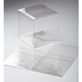 Boîtier cadeau à transparence cristalline avec fond pop up 12.7 x 12.7 x 12.7cm (25 Pièces) [PLB68]