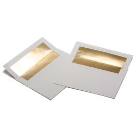 Enveloppe Blanche, Feuille d'aluminium Or réglé 18.4 x 13.3cm (50 Pièces) [E400]