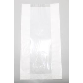 Papiertüten mit Fenster 20x9x38cm Weiß Kraft 40g/m² (100 Stück) [PAZ2018]