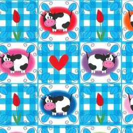 Rouleau Papier Cadeau Couché Dessin Vache (1 pièce) [FP-IO1703]